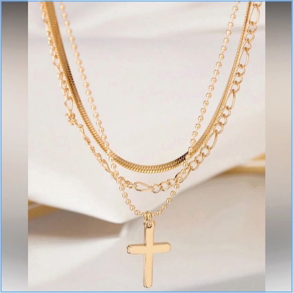 Multilayer Cross Necklace
